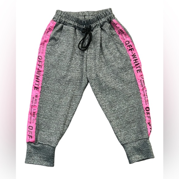 Off-White TM Will 5,400 Womens Gray Pink Cropped Joggers Workout Pants Sz S/M